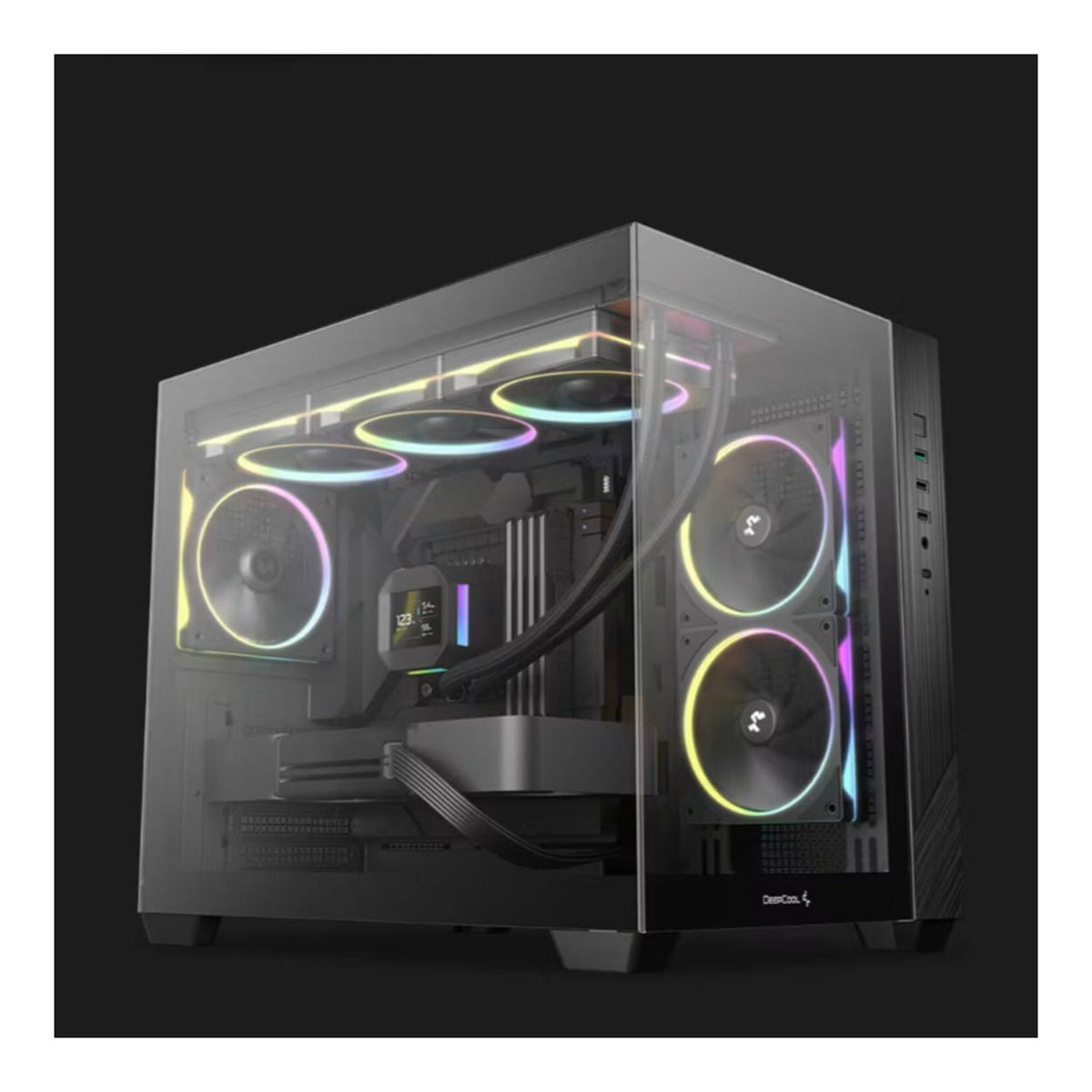 DeepCool CG330 3F Panoramic Dual-Chamber Micro-ATX Gaming PC Case R-CG330-BKNGM3-G