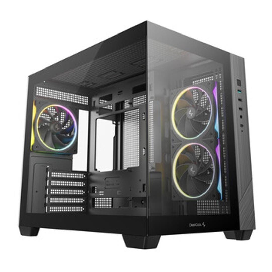 DeepCool CG330 3F Panoramic Dual-Chamber Micro-ATX Gaming PC Case R-CG330-BKNGM3-G
