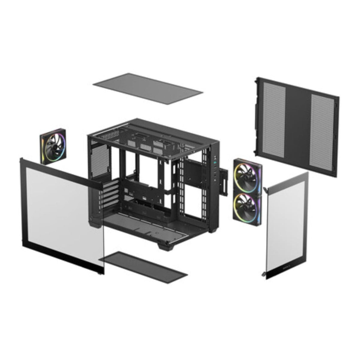 DeepCool CG330 3F Panoramic Dual-Chamber Micro-ATX Gaming PC Case R-CG330-BKNGM3-G