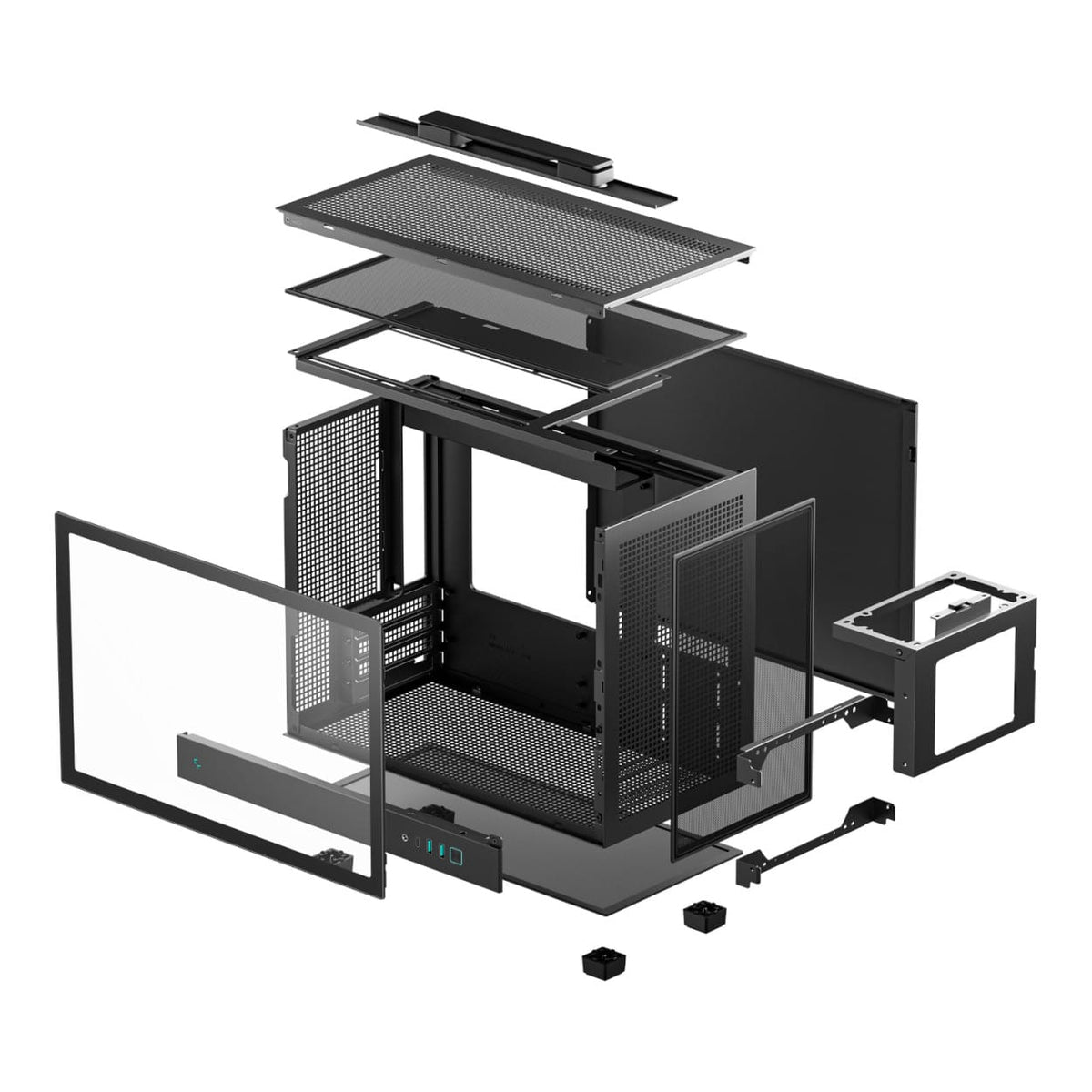DeepCool CH160 PLUS Micro-ATX PC Case Black R-CH160-BKNGM0-G