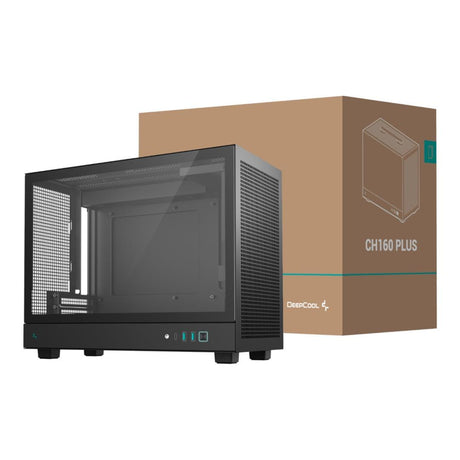 DeepCool CH160 PLUS Micro-ATX PC Case Black R-CH160-BKNGM0-G