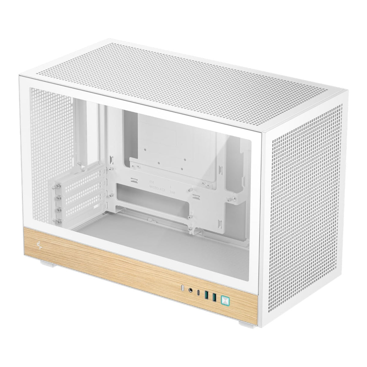 DeepCool CH260 Wood Micro-ATX Gaming PC Case White R-CH260-WHNWM0-G-1