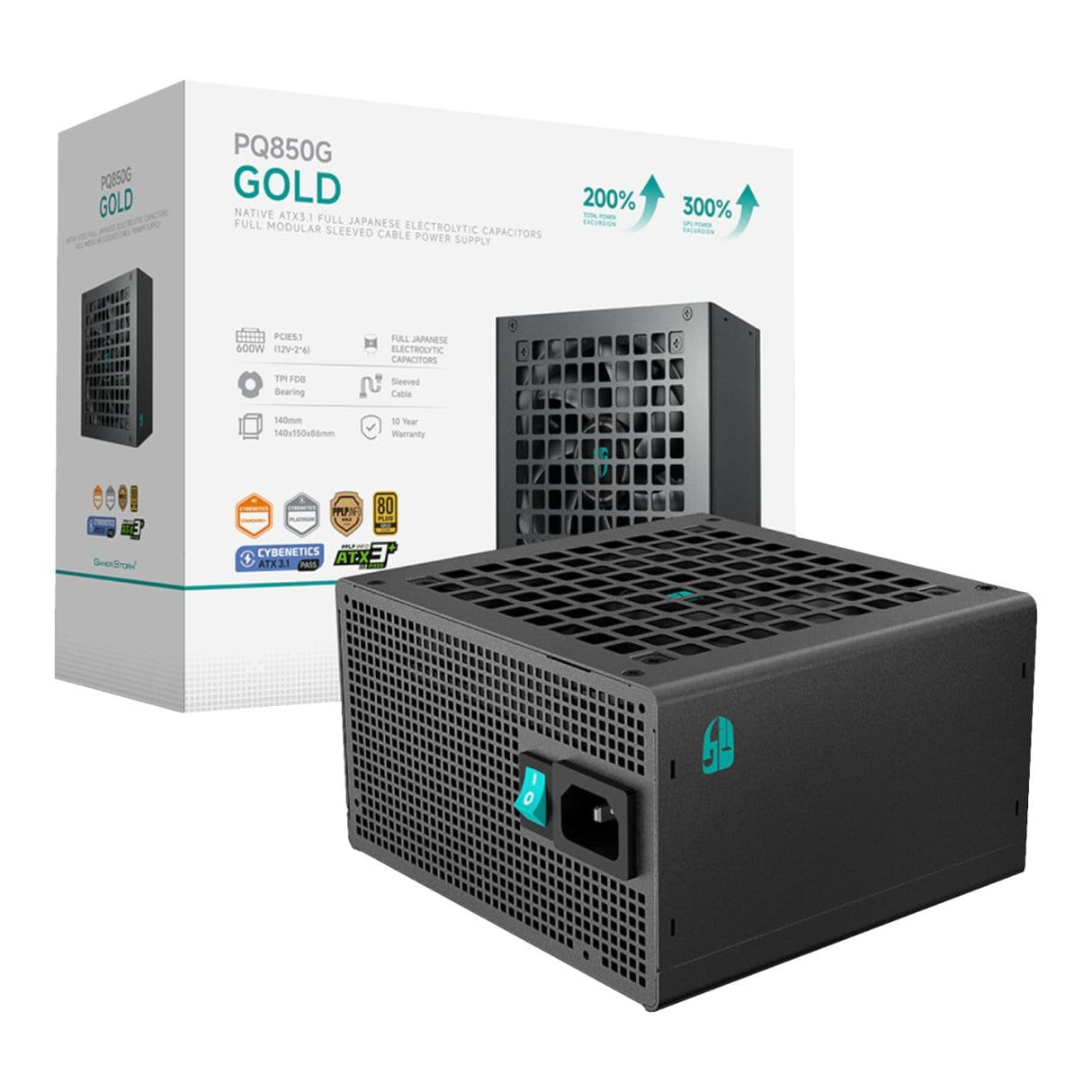 DeepCool PQ850M 850W 80 PLUS Gold Fully Modular Power Supply R-PQ850G-FD1B-JGEU-V1