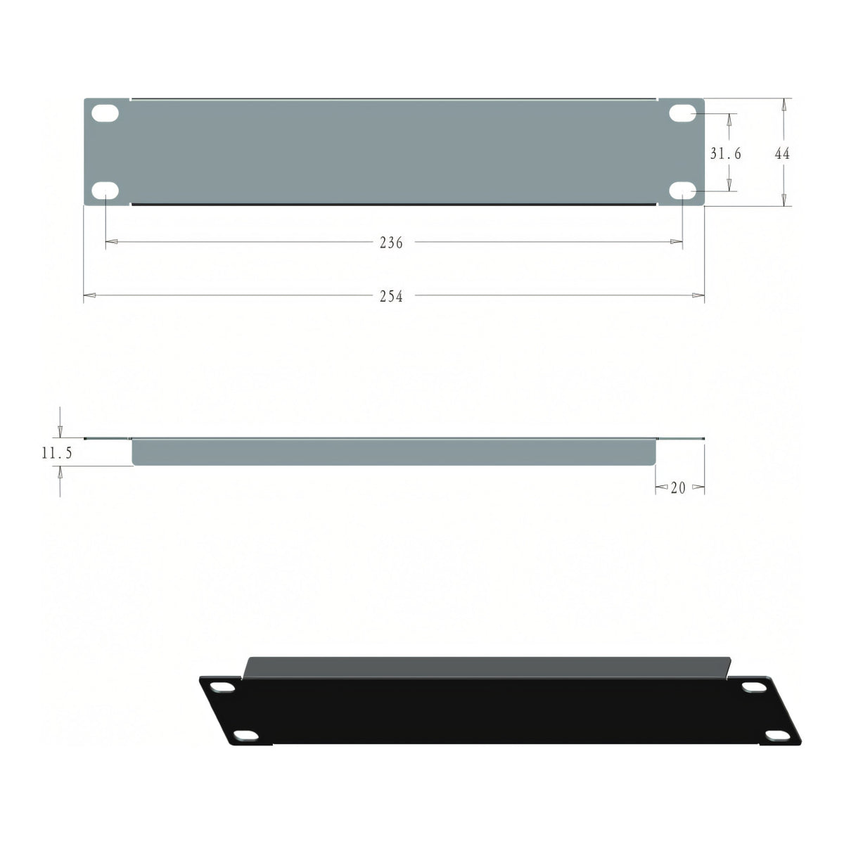 LinkQnet 1U 10-inch Blacking Panel RCK-10INCH-BLANK
