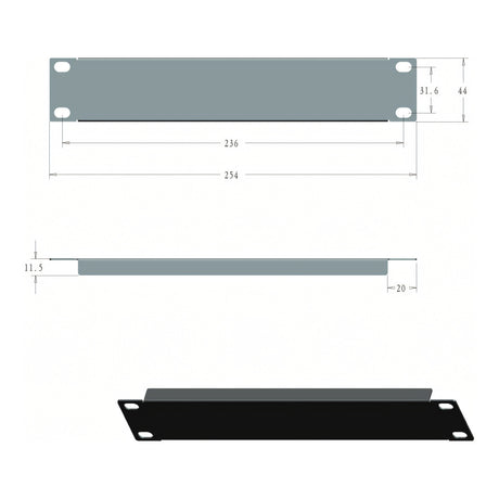 LinkQnet 1U 10-inch Blacking Panel RCK-10INCH-BLANK