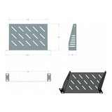 LinkQnet 1U 10-inch Cantilever Shelf 150mm Depth RCK-10INCH-SHELF