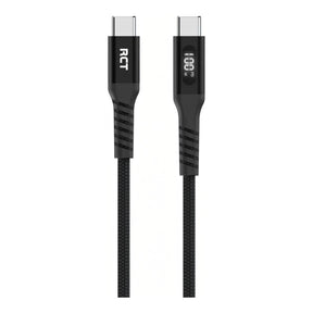 RCT 2m 100W USB-C to USB-C LED Display Sync and Charge Braided Cable RCT USBC 2M