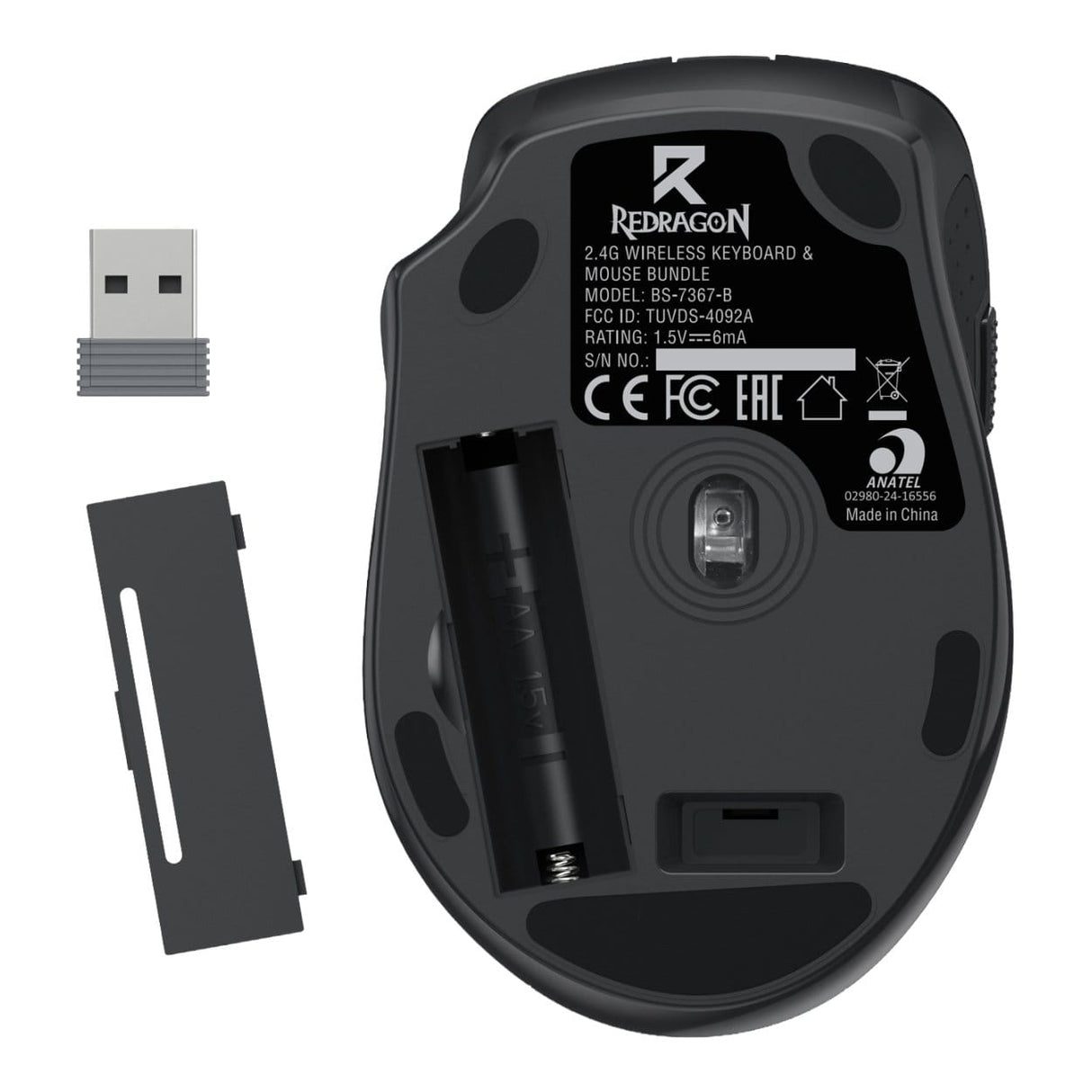 Redragon BS-7367-B Wireless Keyboard and Mouse Combo RD-BS-7367-B