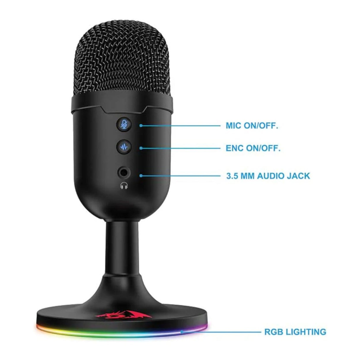 Redragon GM303 Pulsar Gaming Stream Microphone - Black RD-GM303