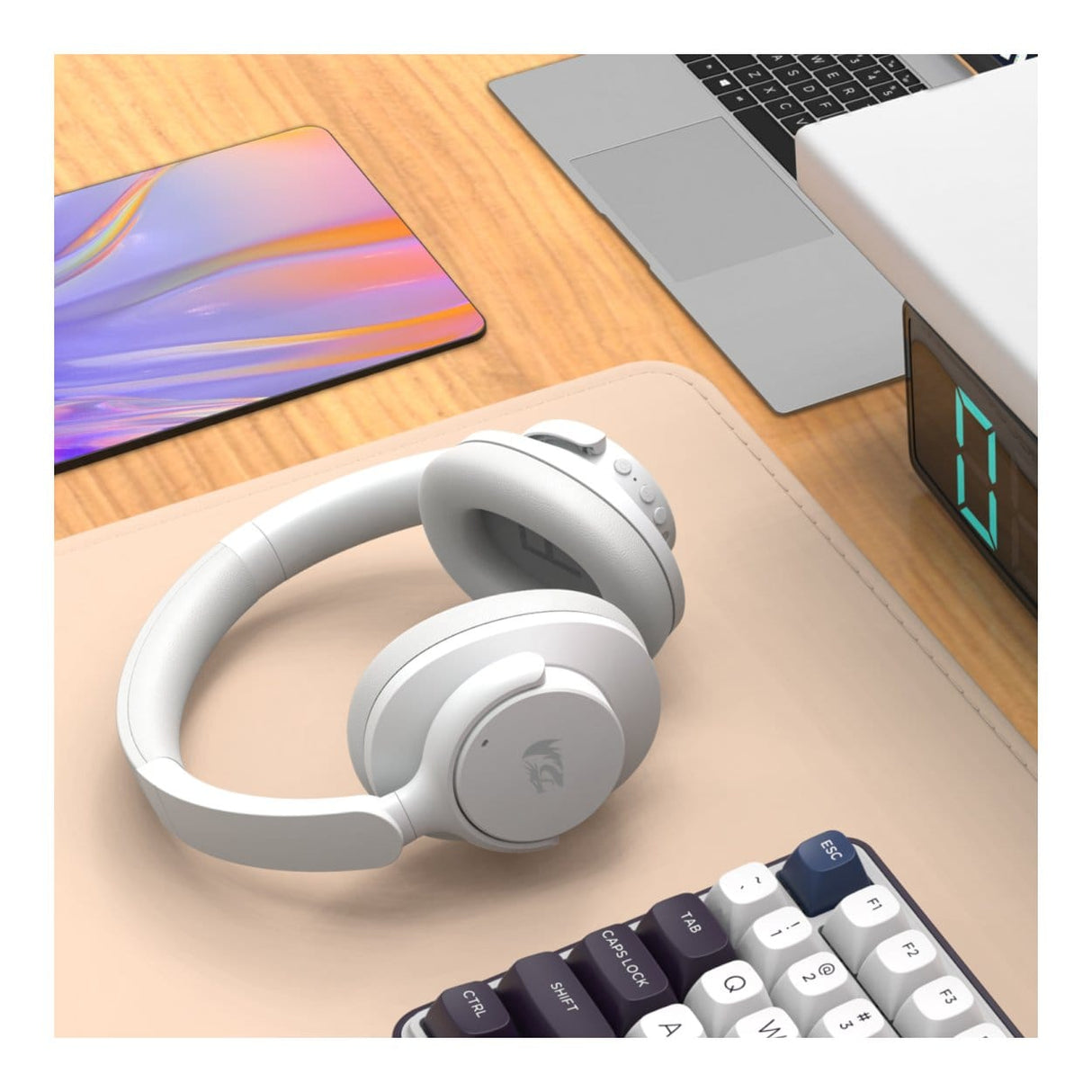 Redragon H610 VibeCore ANC Bluetooth Wireless Headphones - White RD-H610G