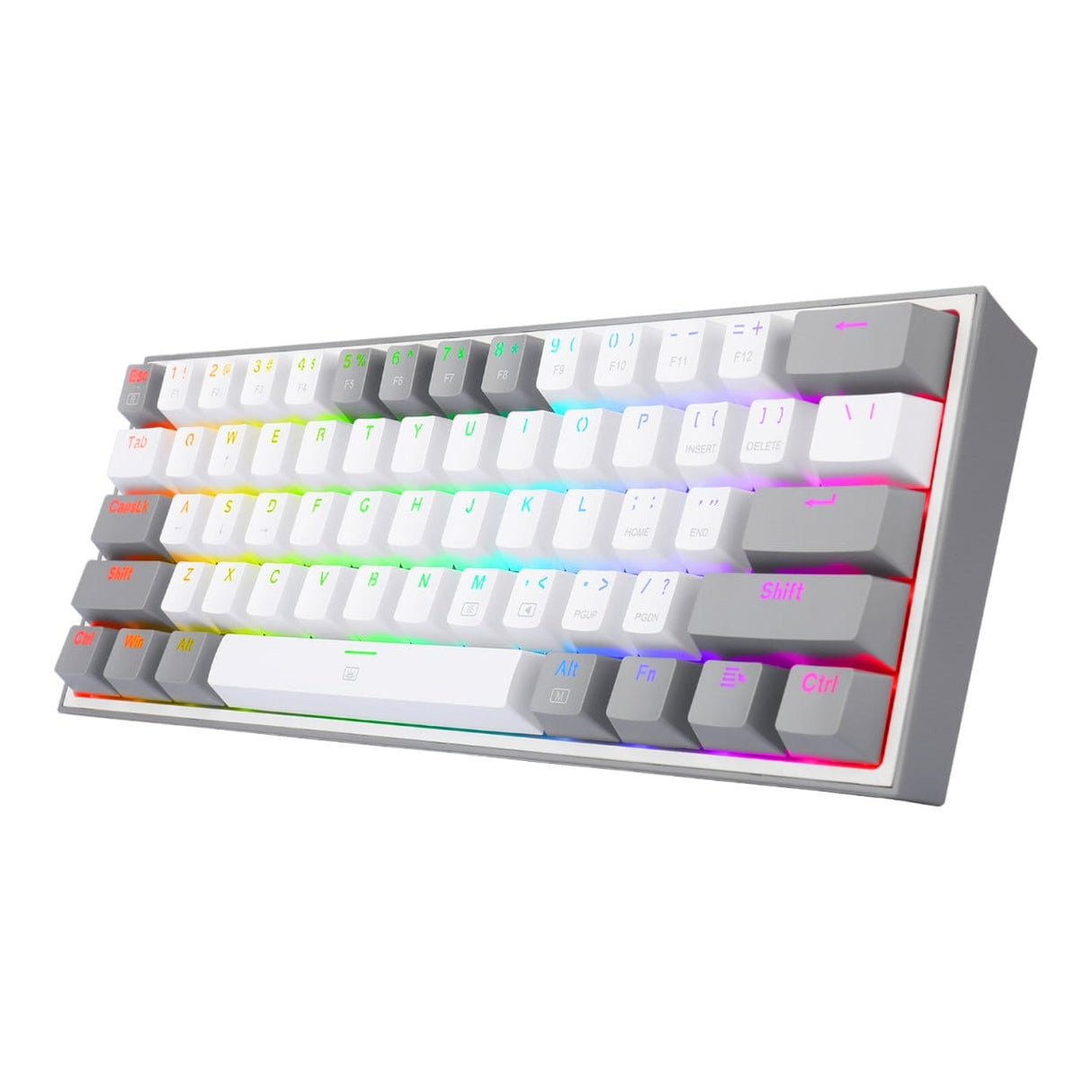 Redragon K617 FIZZ 60 Wired RGB Gaming Keyboard White and Grey RD-K617-RGB-WG