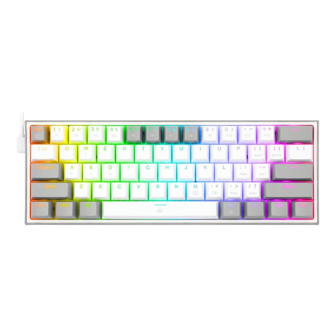 Redragon K617 FIZZ 60 Wired RGB Gaming Keyboard White and Grey RD-K617-RGB-WG