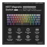 Redragon K617 Fizz Rapid Trigger Magnet Hall Switch Wired RGB Gaming Keyboard RD-K617GGB-RGB-M
