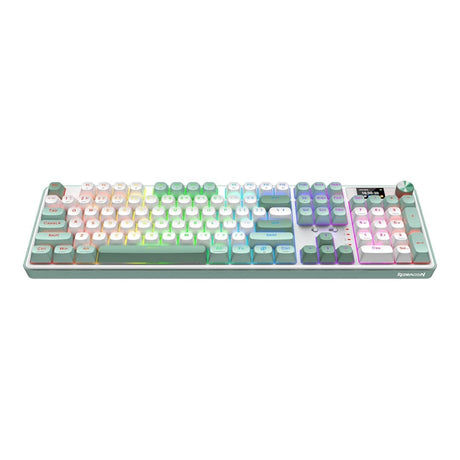 Redragon K761 Pro Full-size RGB Wireless Mechanical Gaming Keyboard White and Green RD-K761WG-RGB-PRO