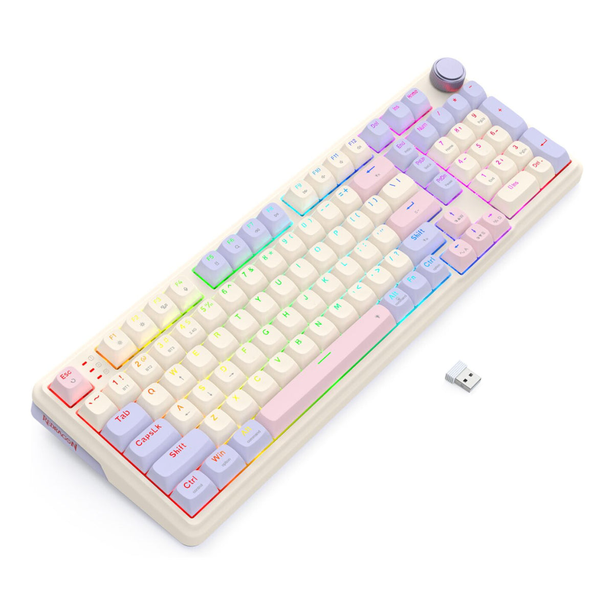 Redragon K768 EISA 100 RGB Wireless Gaming Keyboard - Lilac RD-K768VI-WL