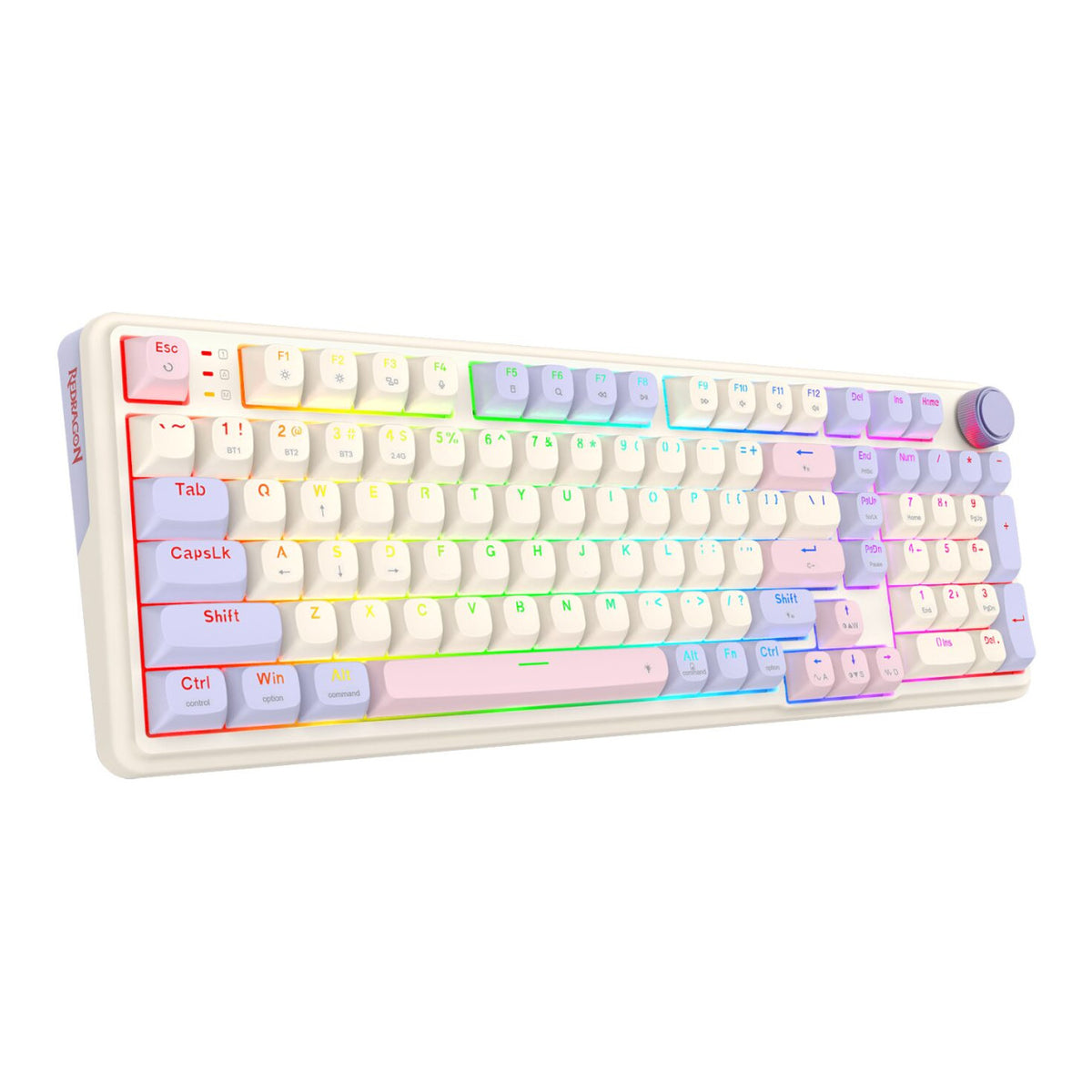 Redragon K768 EISA 100 RGB Wireless Gaming Keyboard - Lilac RD-K768VI-WL