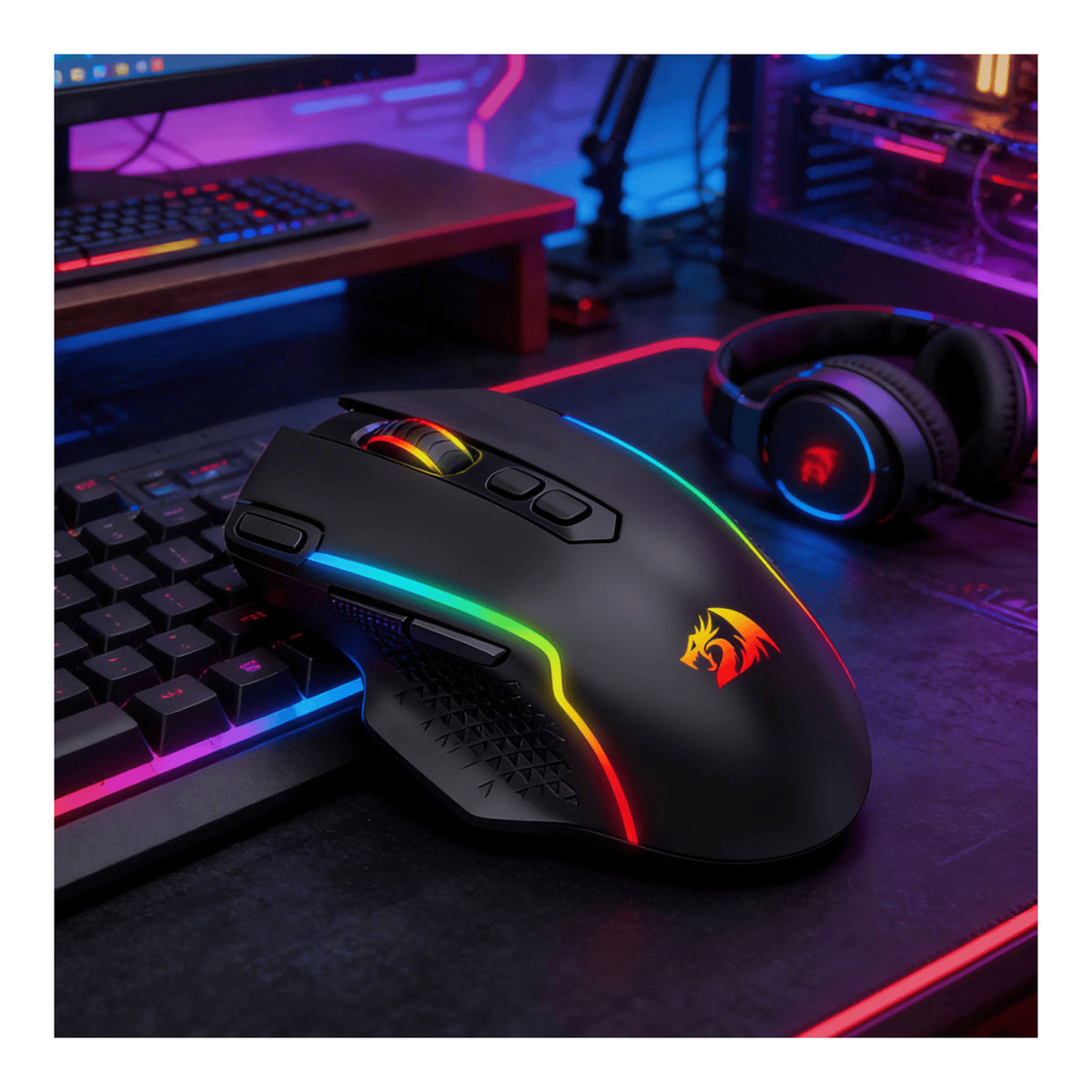Redragon TAIPAN MAX 12000DPI Wireless Gaming Mouse - Black RD-M810RGB-MAX