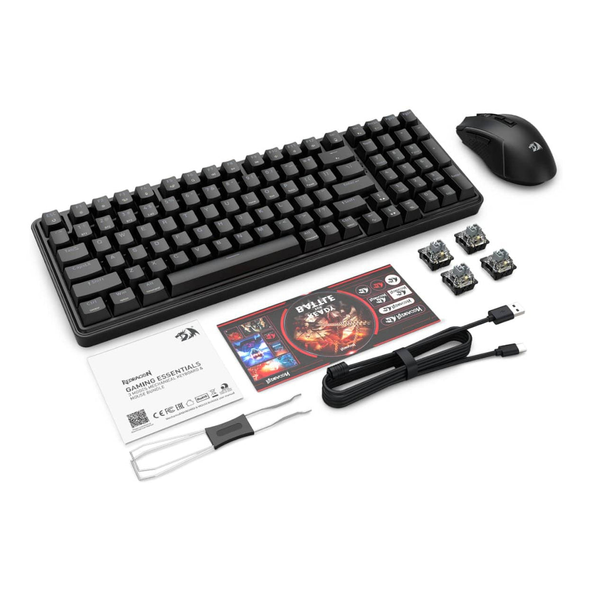 Redragon S162 RGB 3-Mode Wireless Mechanical Gaming Keyboard and Mouse Combo RD-S162