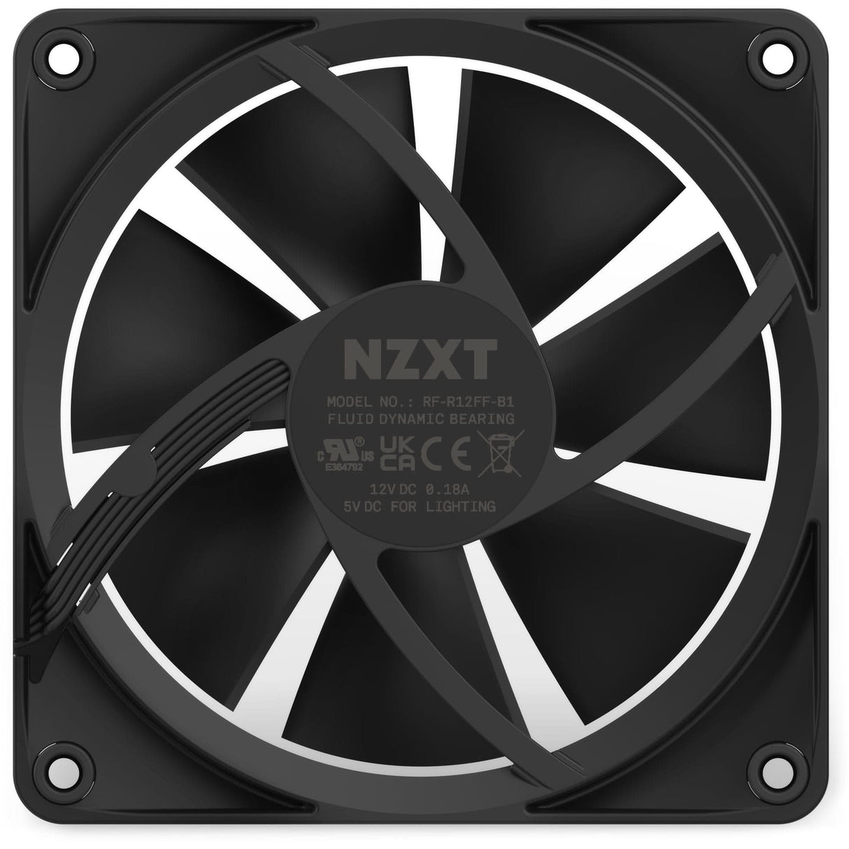 NZXT F120 RGB 120mm PWM RGB PC Fan RF-R12SF-B1