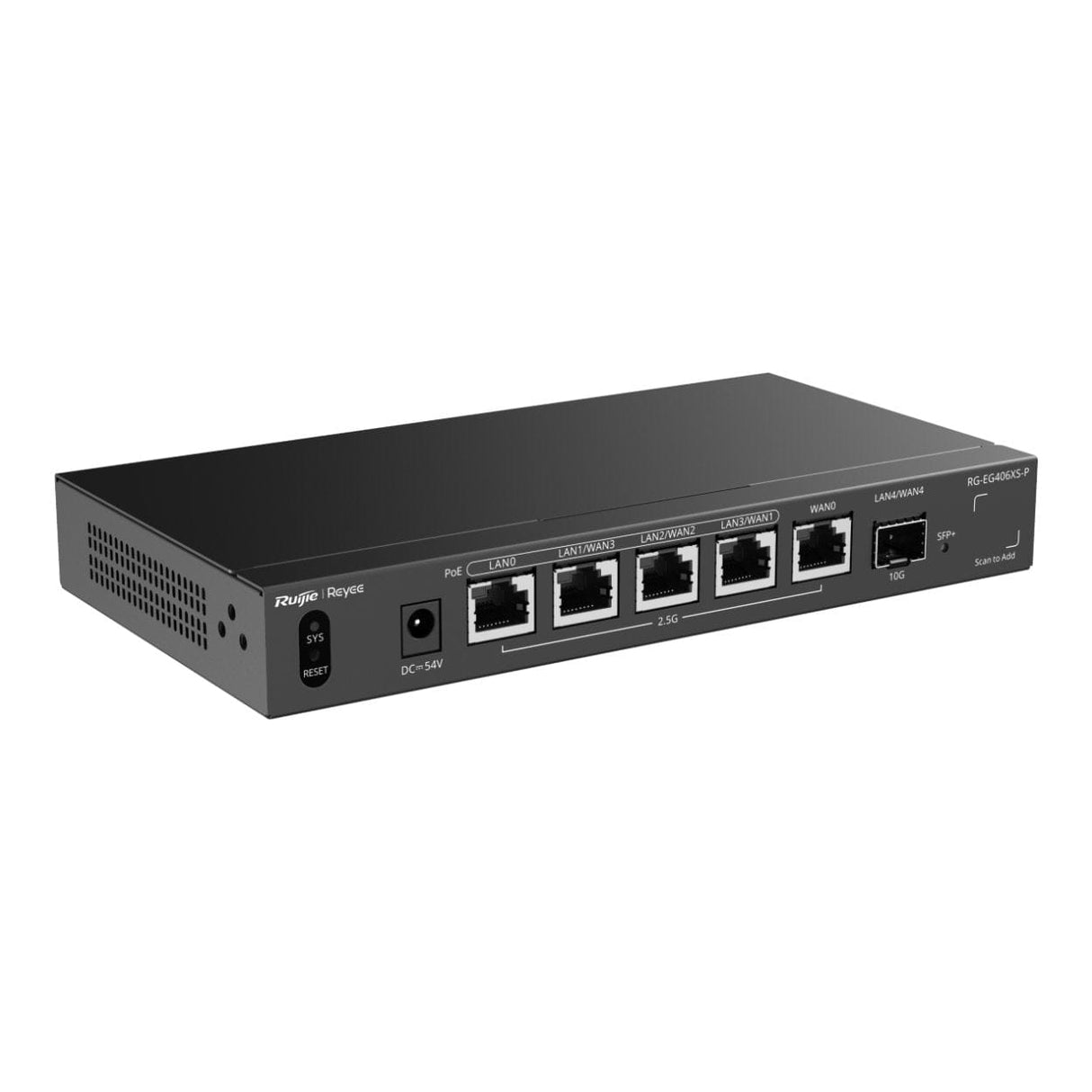Reyee 5-port 2.5G Multi-WAN 4 PoE 110W 400 User Cloud Router Managed Switch RG-EG406XS-P