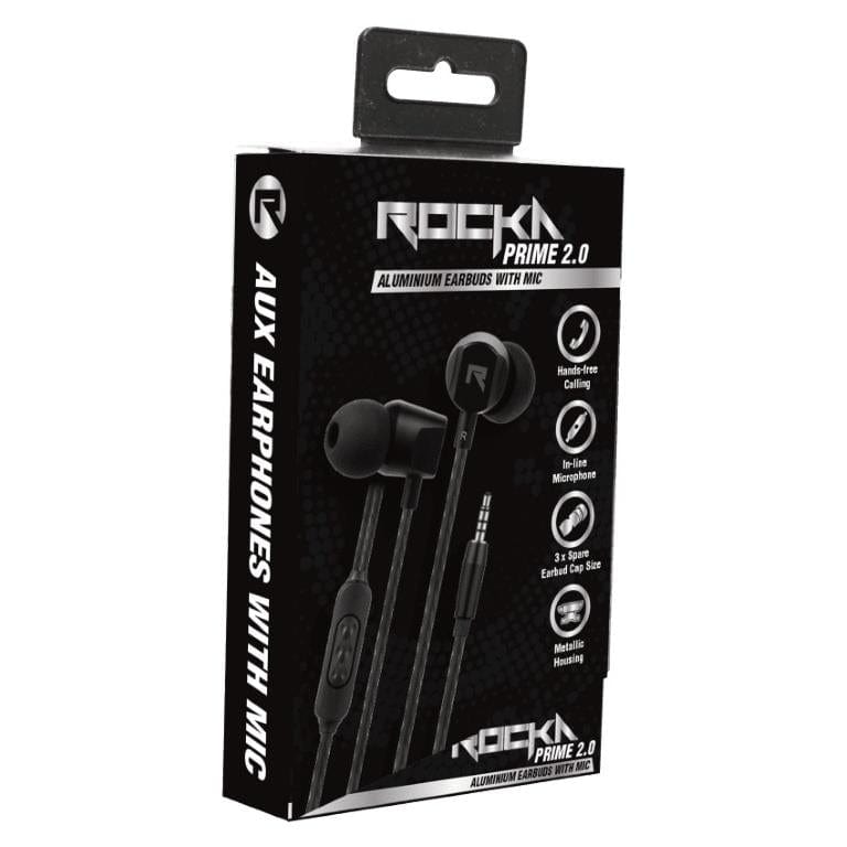 Rocka Prime 2.0 Series Wired Earbuds Black RK-1002-BK(V2)