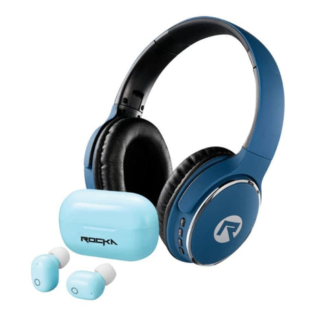 Rocka Epic 2.0 Bluetooth Headphone and TWS Earphone Combo Blue RK-BUN-BL
