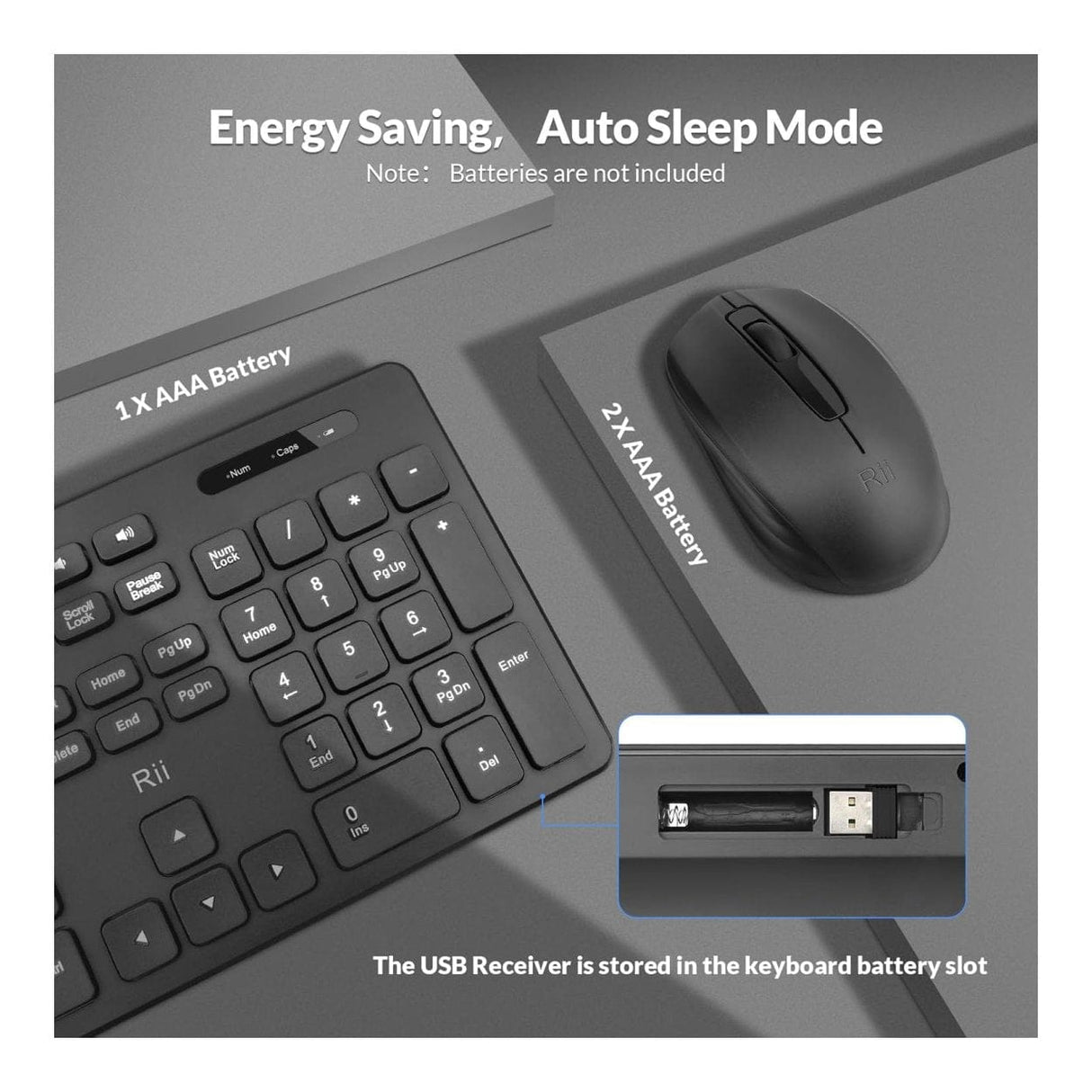 Rii RK200 Wireless Keyboard and Mouse Combo