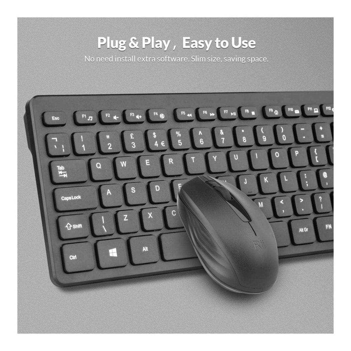 Rii RK200 Wireless Keyboard and Mouse Combo