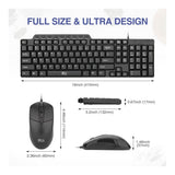 RII RK203 Wired Mouse and Keyboard Combo