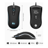RII RM105 RGB Wired Mouse Black