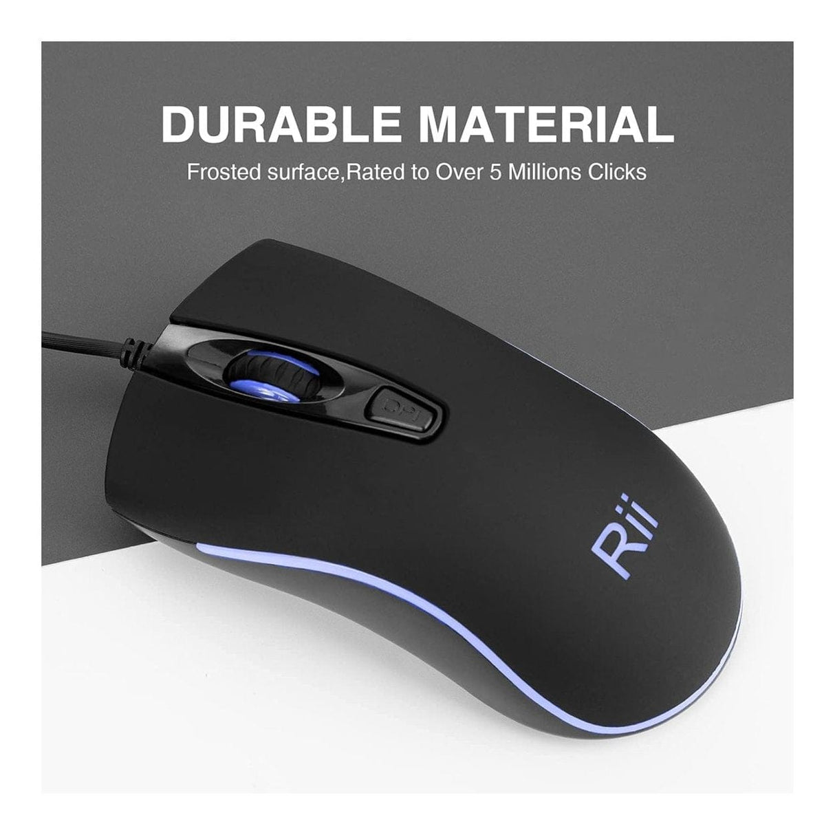 RII RM105 RGB Wired Mouse Black