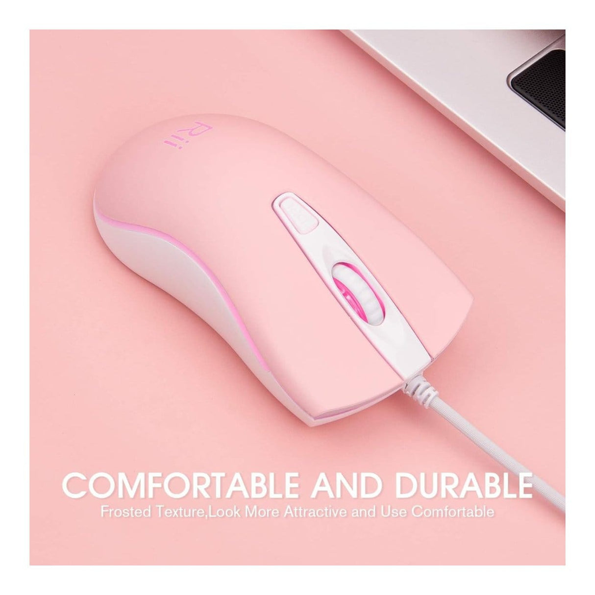 RII RM105 RGB Wired Mouse Pink