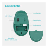 RII RM700-GRN Silent 2.4G Wireless Mouse Green