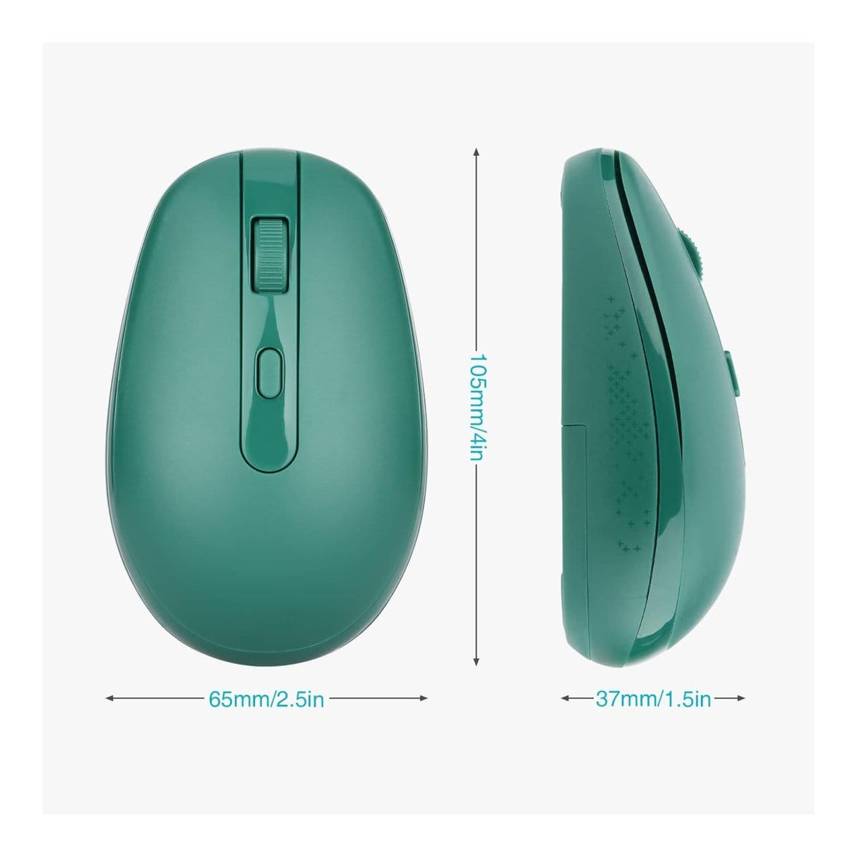 RII RM700-GRN Silent 2.4G Wireless Mouse Green