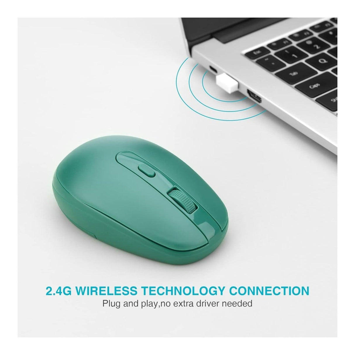 RII RM700-GRN Silent 2.4G Wireless Mouse Green