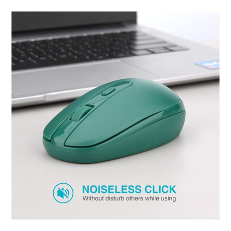 RII RM700-GRN Silent 2.4G Wireless Mouse Green