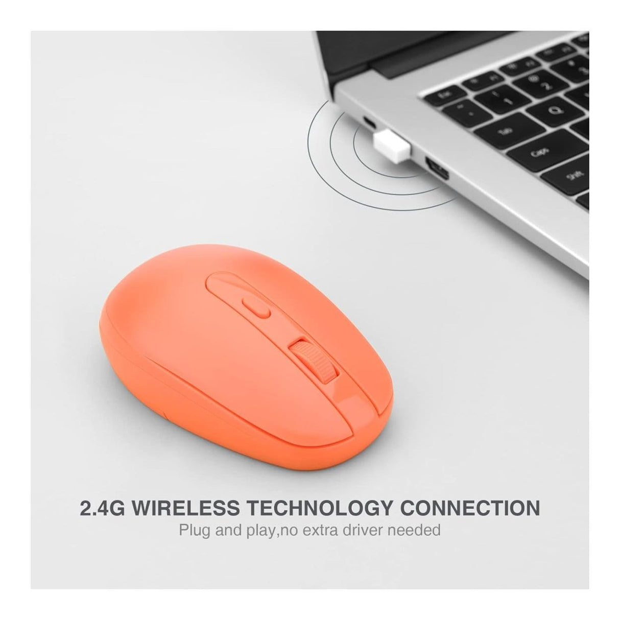 Rii RM700 Soft Click Wireless Mouse with Nano USB Receiver Orange RM700-ORN