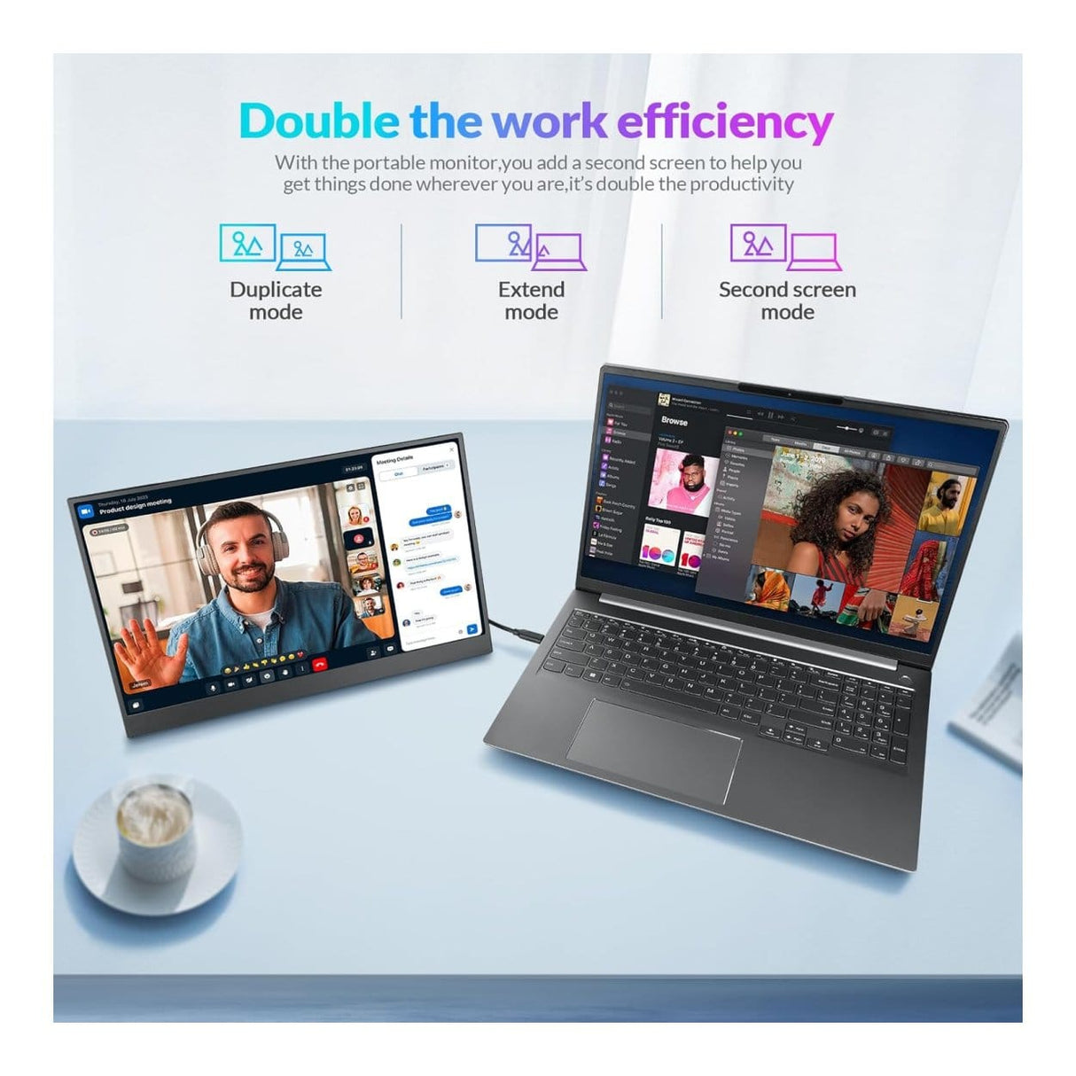 RII RS100+ 15.6-inch 1920 x 1080p FHD 16:9 60Hz LCD IPS Portable Monitor