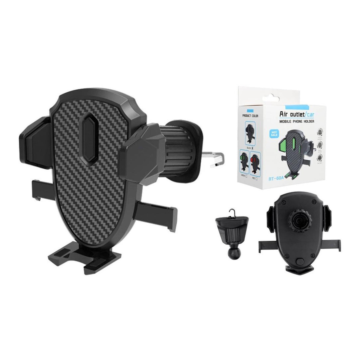 Ezra 360° Adjustable Car Air Vent Mobile Phone Holder Shield Back RT-60A