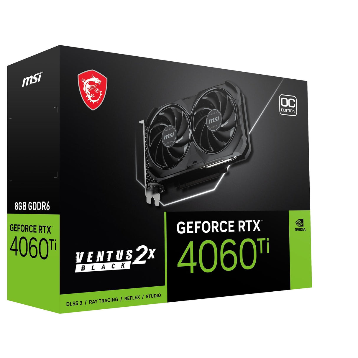 MSI Ventus GeForce RTX 4060 Ti 2X Black 8G OC GDDR6 Graphics Card