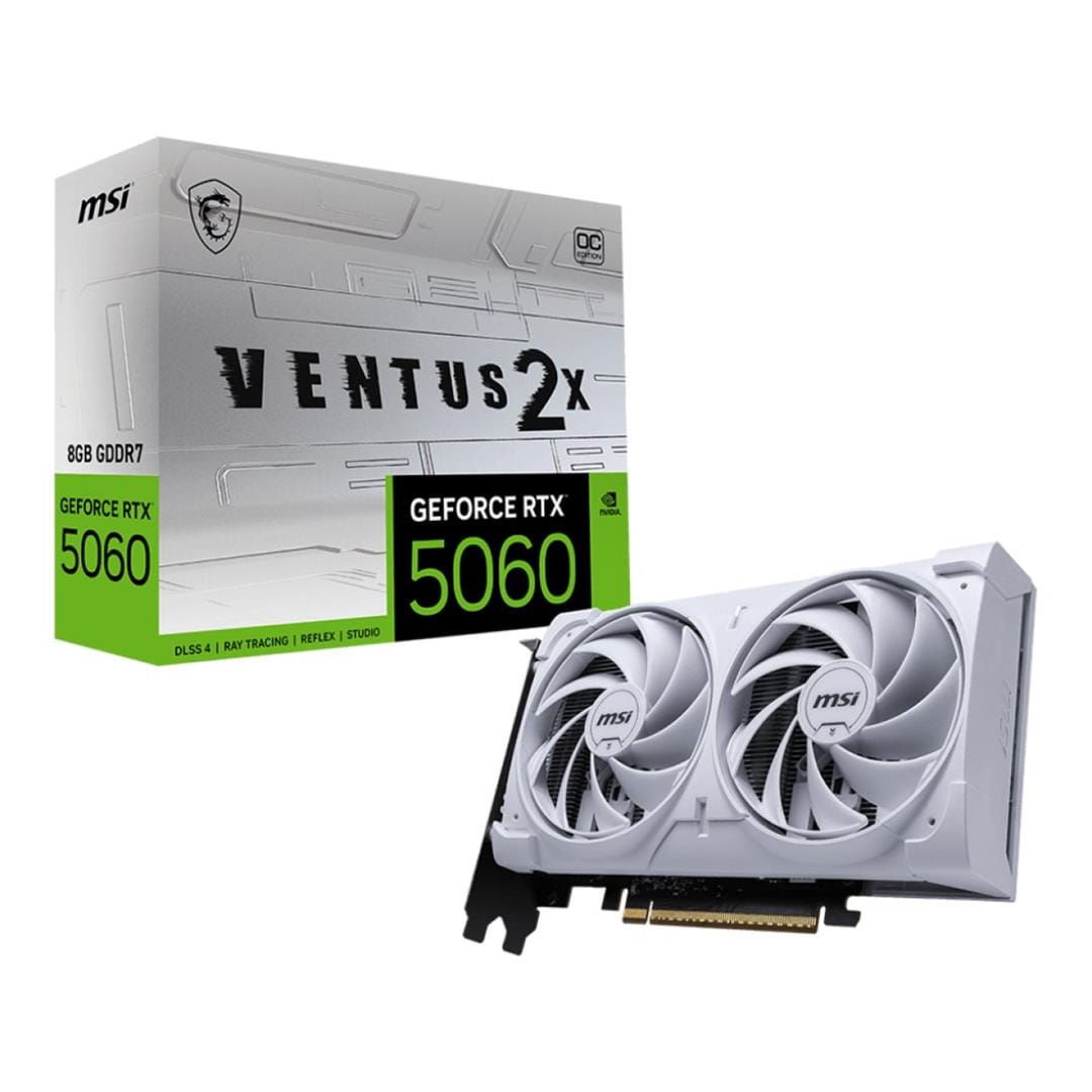 MSI GeForce RTX 5060 8G Ventus 2X OC White 8GB GDDR7 Graphics Card