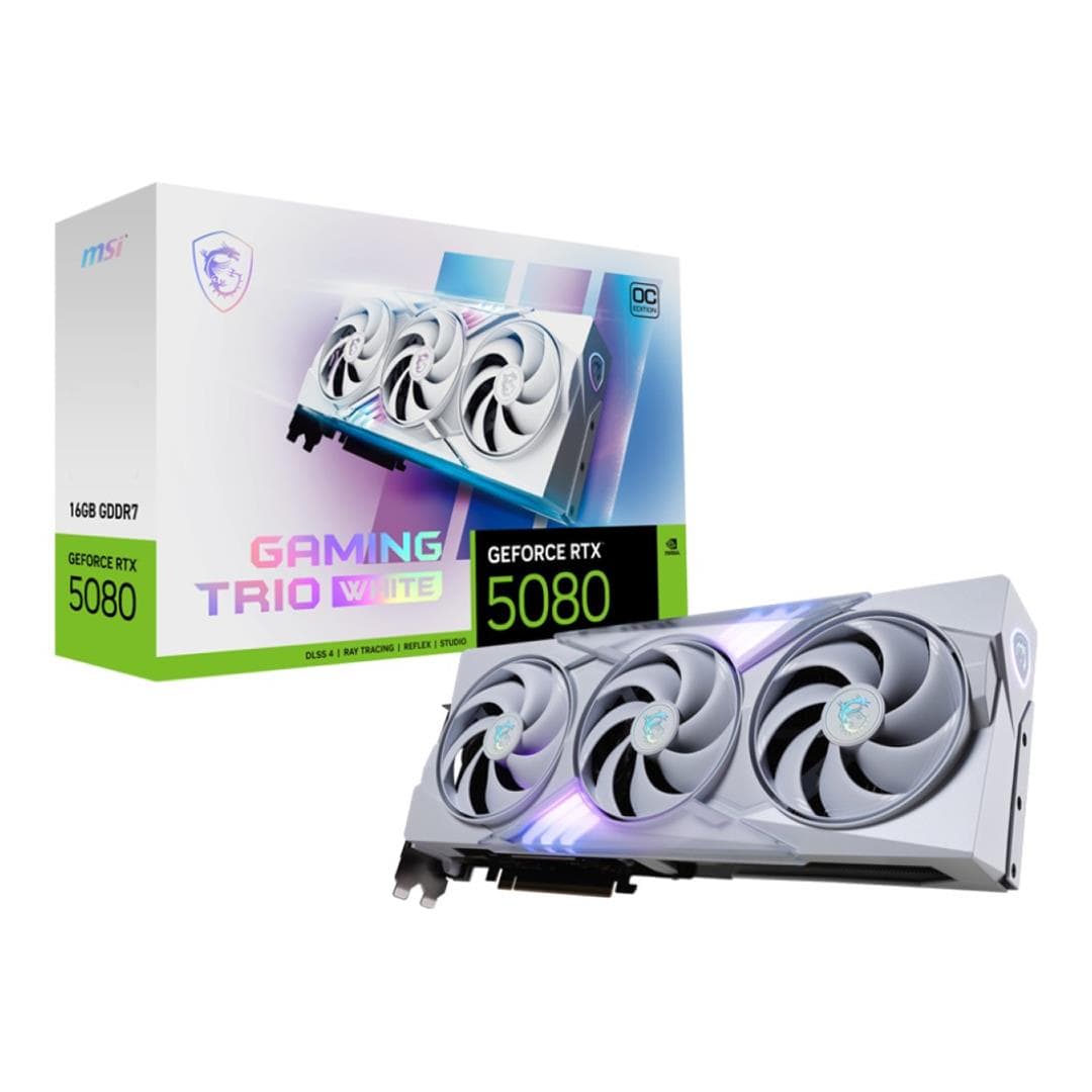 MSI GeForce RTX 5080 Gaming Trio OC White 16G 16GB GDDR7 Graphics Card