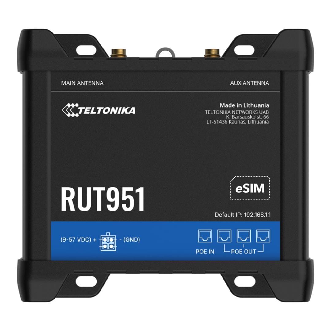 Teltonika RUT951 Dual-SIM LTE Wi-Fi 4 Cat 4 Industrial Router