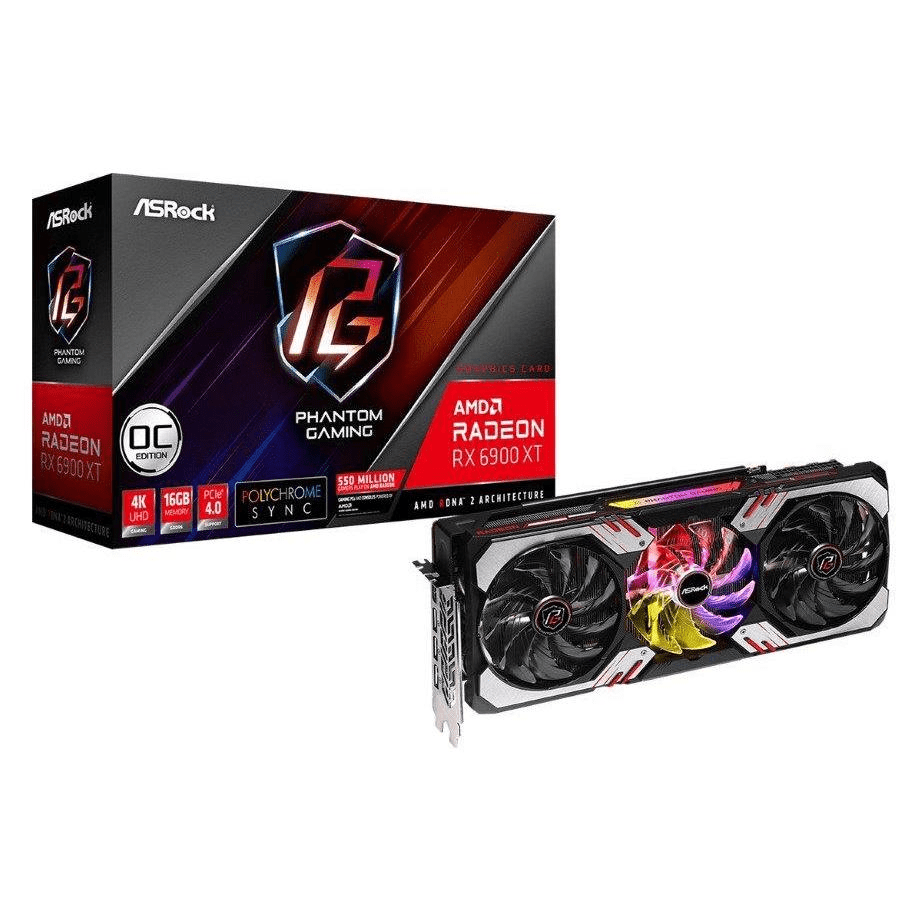ASRock Phantom Gaming AMD Radeon RX 6900 XT 16GB GDDR6 Graphics Card RX6900XT PGD 16GO