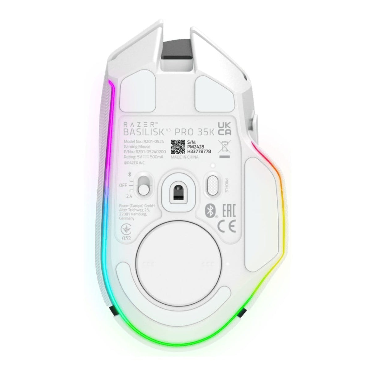 Razer Basilisk V3 Pro 35K Wireless Gaming Mouse White RZ01-05240200-R3G1