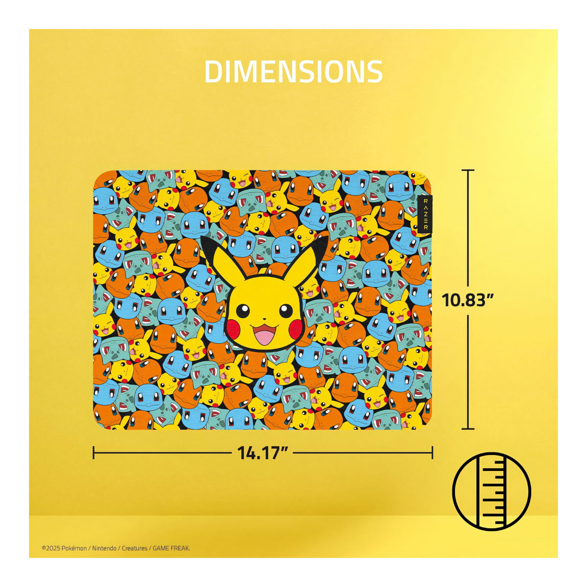 Razer Gigantus V2 Soft Gaming Mouse Pad Medium - Pokemon Kanto Starters Edition RZ02-03333900-R3M1