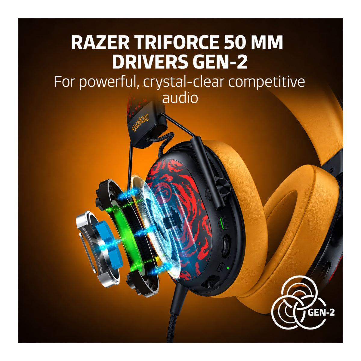 Razer BlackShark V3 X HyperSpeed Wireless Gaming Headset - Pokemon Charizard Edition RZ04-05420700-RUEA