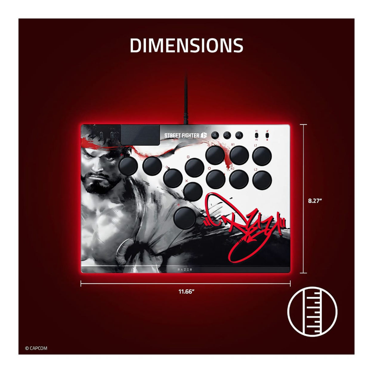 Razer Kitsune Optical Arcade Controller - Ryu Edition RZ06-05020700-R3G1
