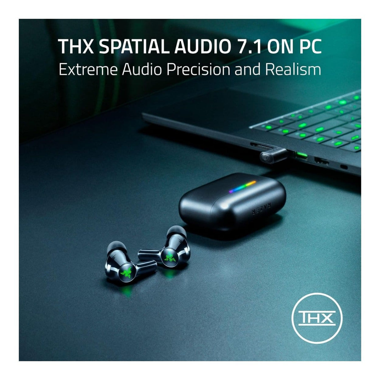 Razer Hammerhead V3 HyperSpeed Wireless Multi-Platform ANC Gaming Earbuds RZ12-05610100-R3G1