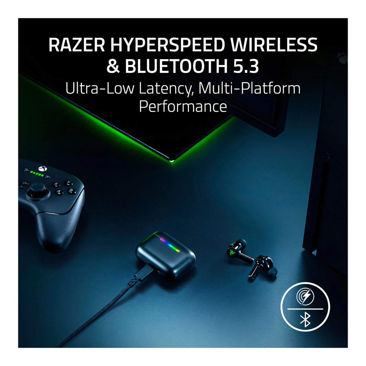 Razer Hammerhead V3 X HyperSpeed Wireless Gaming Earbuds for Xbox - Black RZ12-05620200-R3G1
